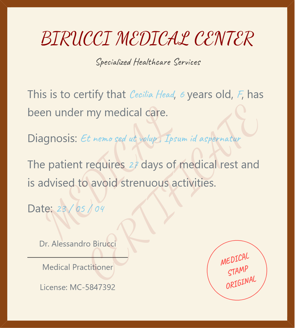 Template 3 - Birucci Medical Center