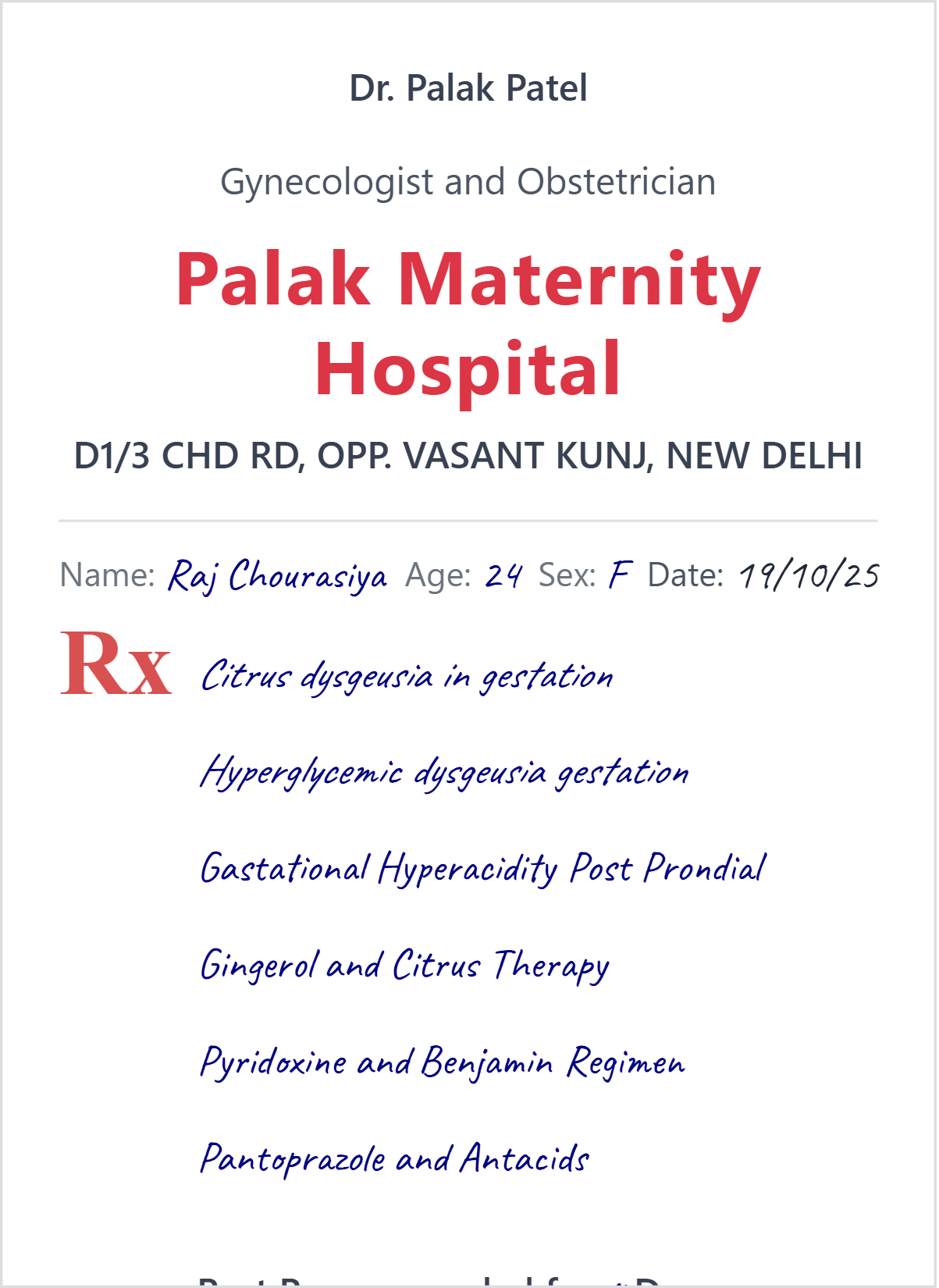 Template 9 - Palak Maternity Hospital