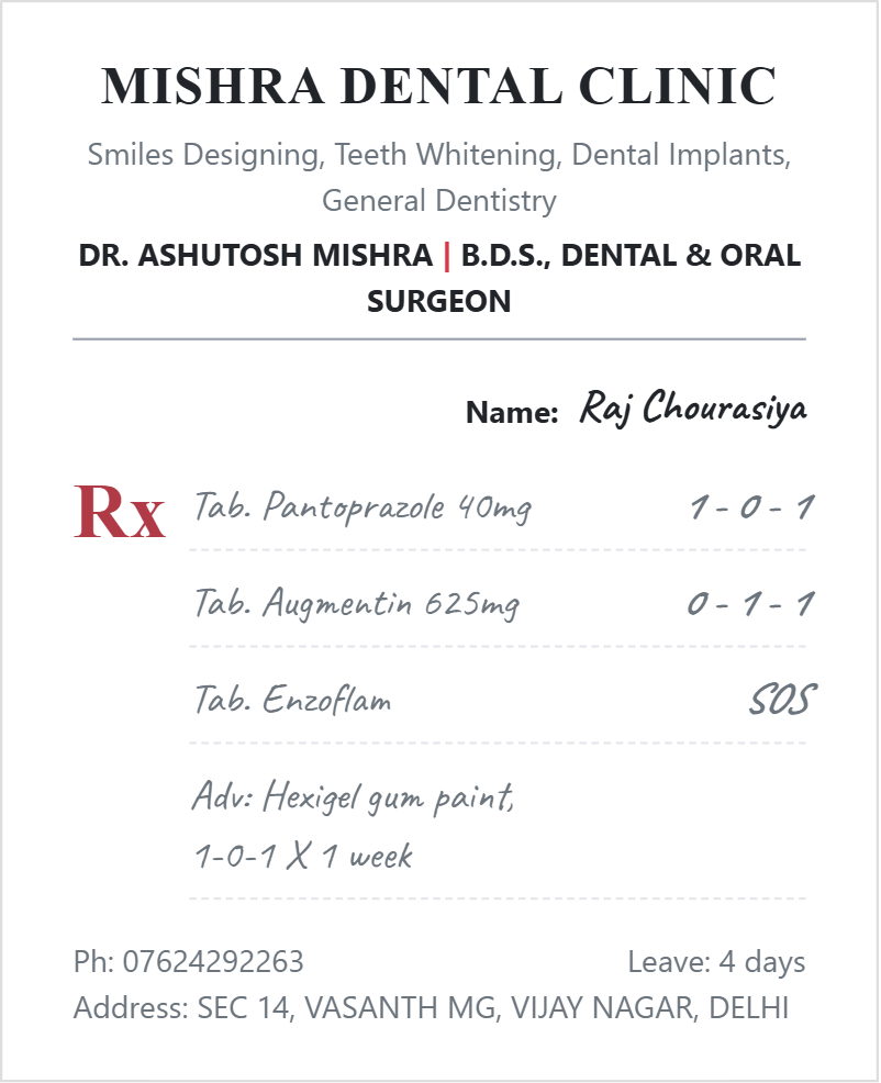 Template 13 - Mishra Dental Clinic